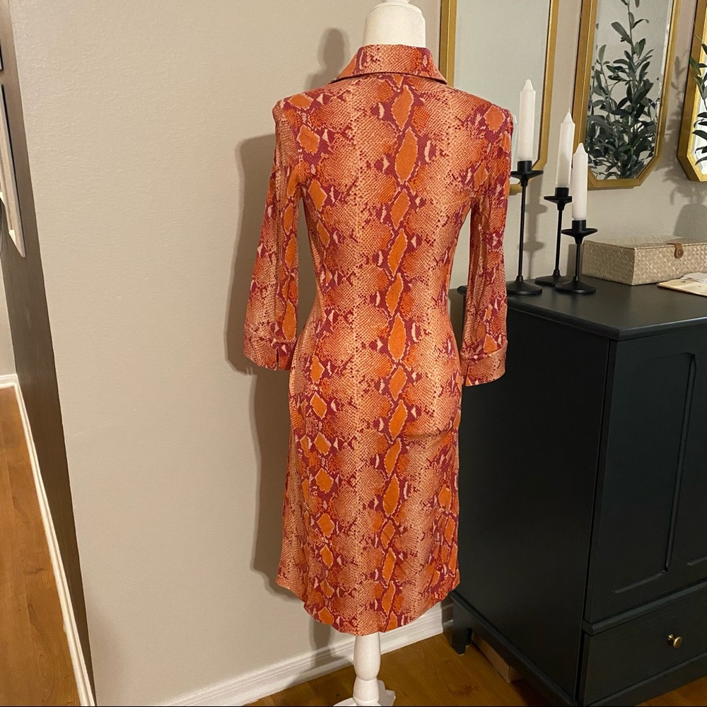 Diane Von Furstenberg silk python snake print silk jersey dress size 6 - Picture 5 of 10